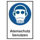 Gebotskombischild Atemschutz benutzen - selbstklebende...