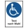 Gebotskombischild internes Zeichen für Rollstuhlfahrer - selbstklebende Folie mit transparentem Schutzlaminat