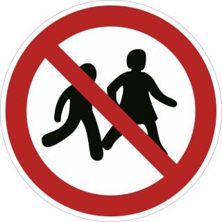Rote Verbotsschilderer - Kinder verboten