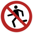Rote Verbotsschilderer - Laufen verboten