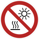 Verbotsschilder - Nicht der direkten Sonneneinstrahlung...