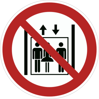 Rote Verbotsschilderer - Aufzug benutzen verboten
