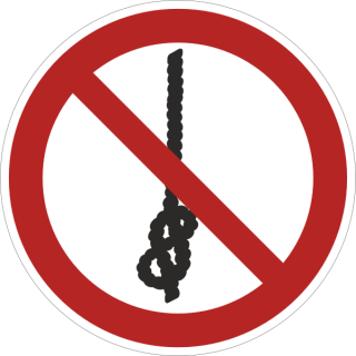 Rote Verbotsschilderer - Knoten von Seilen verboten