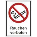 Verbotskombischild Rauchen verboten - selbstklebende...