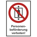 Kombi-Verbotsschild Personenbeförderungen verboten -...