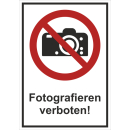 Kombi-Verbotsschild Fotografieren verboten -...