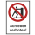 Verbotskombischild Schieben verboten - selbstklebende Folie mit transparentem Schutzlaminat