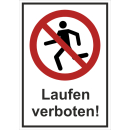 Verbotskombischild Laufen verboten - selbstklebende Folie...