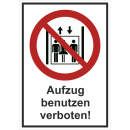 Verbotskombischild Aufzug benutzen verboten -...