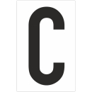 Weiße Buchstabenaufkleber C für Regal- und Lagerkennzeichnung