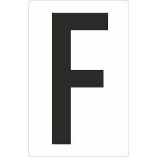 Weiße Buchstabenaufkleber F für Regal- und Lagerkennzeichnung