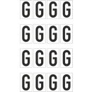 Weiße Buchstabenaufkleber G für Regal- und...