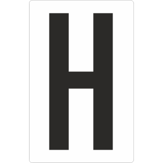Weiße Buchstabenaufkleber H für Regal- und Lagerkennzeichnung