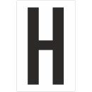 Weiße Buchstabenaufkleber H für Regal- und...