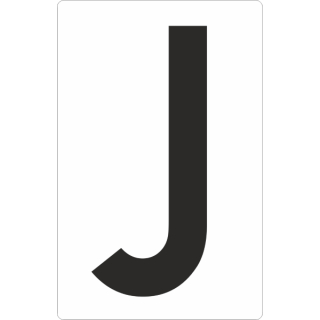 Weiße Buchstabenaufkleber J für Regal- und Lagerkennzeichnung