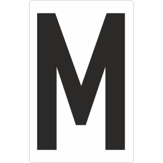 Weiße Buchstabenaufkleber M für Regal- und Lagerkennzeichnung