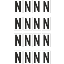 Weiße Buchstabenaufkleber N für Regal- und Lagerkennzeichnung