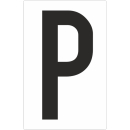 Weiße Buchstabenaufkleber P für Regal- und...