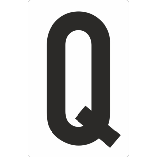 Weiße Buchstabenaufkleber Q für Regal- und Lagerkennzeichnung