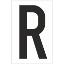 Weiße Buchstabenaufkleber R für Regal- und...