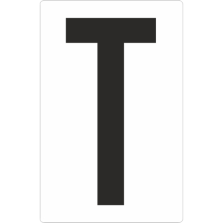Weiße Buchstabenaufkleber T für Regal- und Lagerkennzeichnung