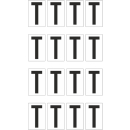 Weiße Buchstabenaufkleber T für Regal- und Lagerkennzeichnung