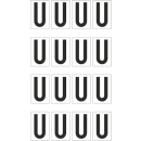 Weiße Buchstabenaufkleber U für Regal- und Lagerkennzeichnung