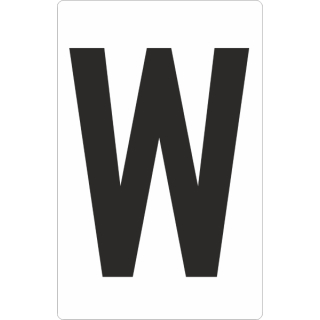 Weiße Buchstabenaufkleber W für Regal- und Lagerkennzeichnung
