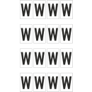 Weiße Buchstabenaufkleber W für Regal- und Lagerkennzeichnung