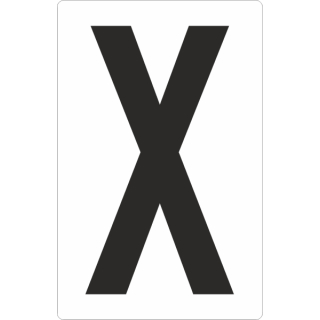 Weiße Buchstabenaufkleber X für Regal- und Lagerkennzeichnung