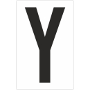 Weiße Buchstabenaufkleber Y für Regal- und Lagerkennzeichnung