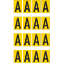 Gelbe Buchstabenaufkleber A für Regal- und Lagerkennzeichnung