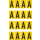 Gelbe Buchstabenaufkleber A für Regal- und Lagerkennzeichnung
