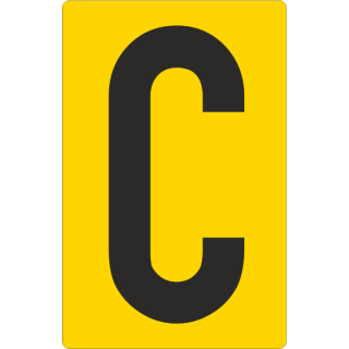 Gelbe Buchstabenaufkleber C für Regal- und Lagerkennzeichnung