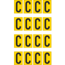 Gelbe Buchstabenaufkleber C für Regal- und...