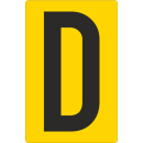 Gelbe Buchstabenaufkleber D für Regal- und Lagerkennzeichnung