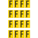 Gelbe Buchstabenaufkleber F für Regal- und...
