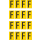 Gelbe Buchstabenaufkleber F für Regal- und Lagerkennzeichnung