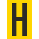 Gelbe Buchstabenaufkleber H für Regal- und...