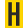 Gelbe Buchstabenaufkleber H für Regal- und Lagerkennzeichnung