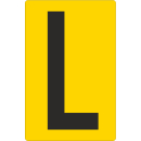 Gelbe Buchstabenaufkleber L für Regal- und Lagerkennzeichnung