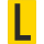 Gelbe Buchstabenaufkleber L für Regal- und Lagerkennzeichnung