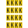 Gelbe Buchstabenaufkleber K für Regal- und Lagerkennzeichnung