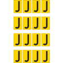 Gelbe Buchstabenaufkleber J für Regal- und Lagerkennzeichnung