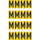Gelbe Buchstabenaufkleber M für Regal- und Lagerkennzeichnung