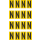 Gelbe Buchstabenaufkleber N für Regal- und Lagerkennzeichnung