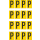 Gelbe Buchstabenaufkleber P für Regal- und Lagerkennzeichnung