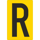 Gelbe Buchstabenaufkleber R für Regal- und...