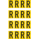 Gelbe Buchstabenaufkleber R für Regal- und Lagerkennzeichnung