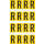Gelbe Buchstabenaufkleber R für Regal- und Lagerkennzeichnung